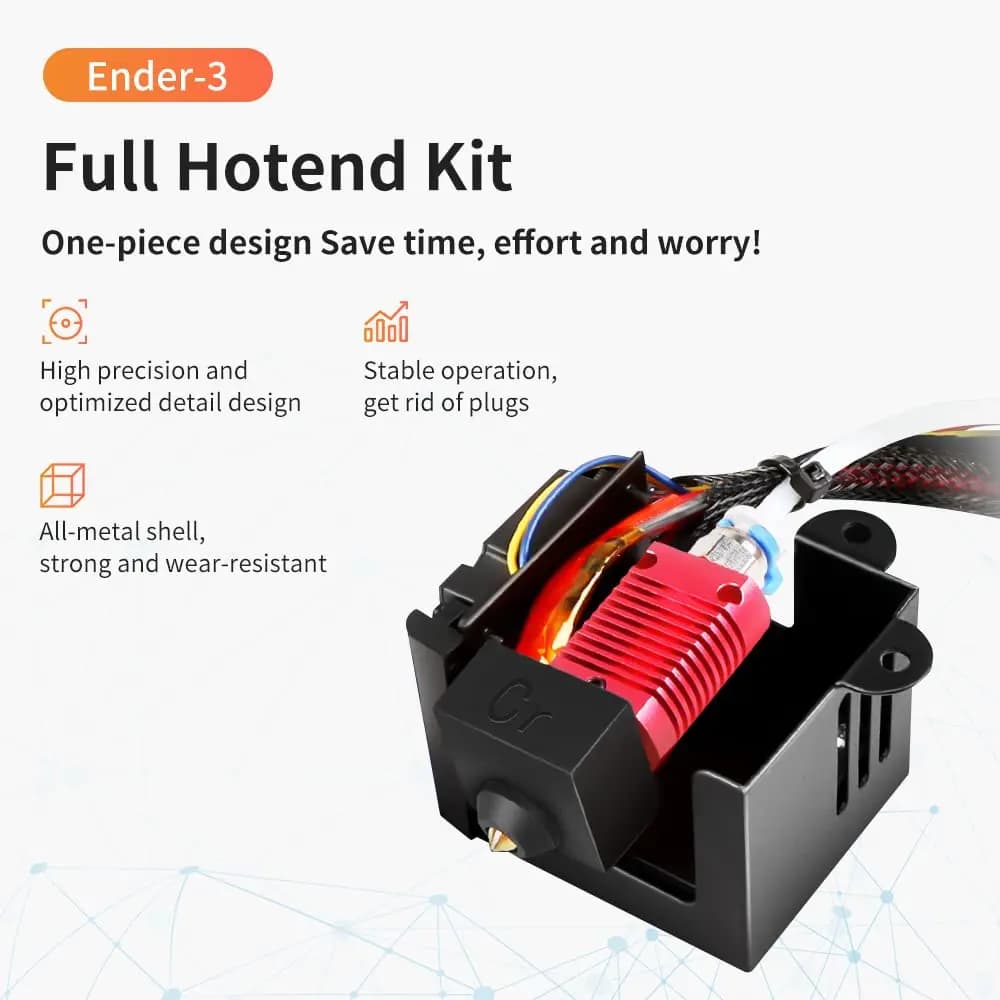 مجموعة رأس التسخين المجمعة بالكامل الأصلية من Creality لـ Ender 3، رأس تسخين مجمع بالكامل مع غطاء معدني لـ Ender 3 / Ender 3S/ Ender 3 Pro - 2