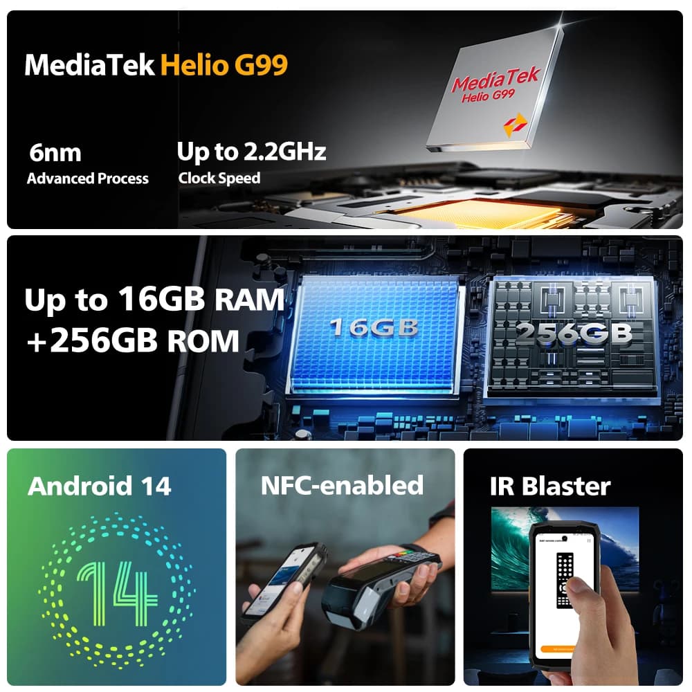 هاتف Ulefone Armor Mini 20 4G بشاشة 4.7 بوصة متين بكاميرا ليلية 64 ميجابكسل ونظام أندرويد 14 وبطارية 6200 مللي أمبير في الساعة وذاكرة 16 جيجابايت + 256 جيجابايت وشحن سريع 33 واط G99 - 2