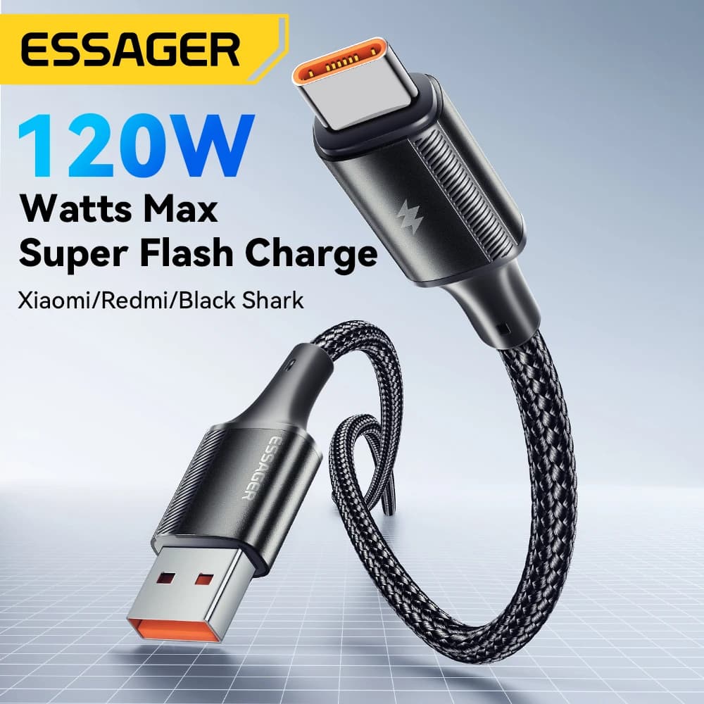 كابل شحن سريع إيساجير 120W، 6A، نوع C، لشحن سريع، متوافق مع شاومي 14 ألترا، هواوي، سامسونج، ون بلس - 2