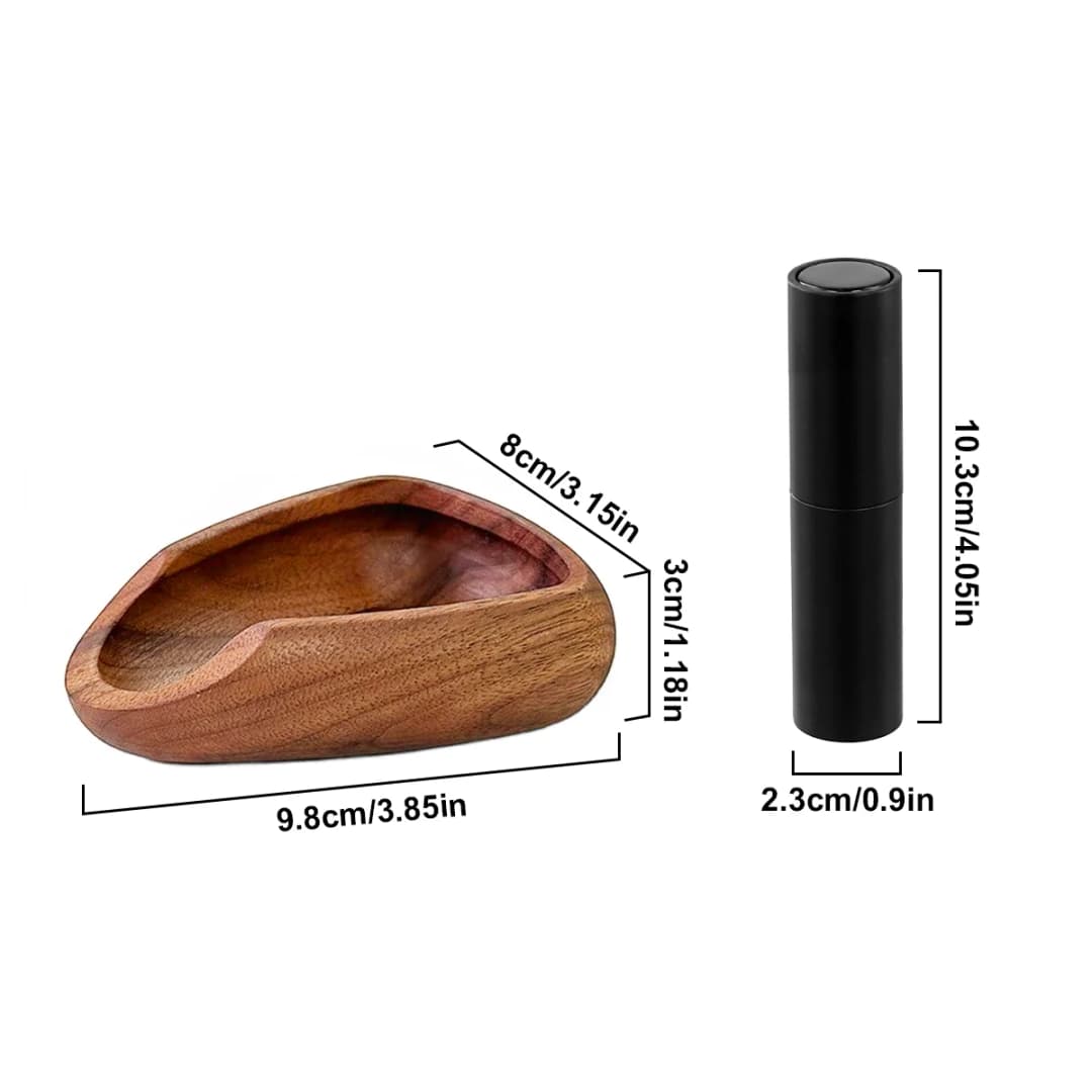 Wooden Coffee Bean Tray with Sleek Black Sprayer, Wood Dish for Coffee Beans, Perfect for Coffee Enthusiasts and Baristas - 2