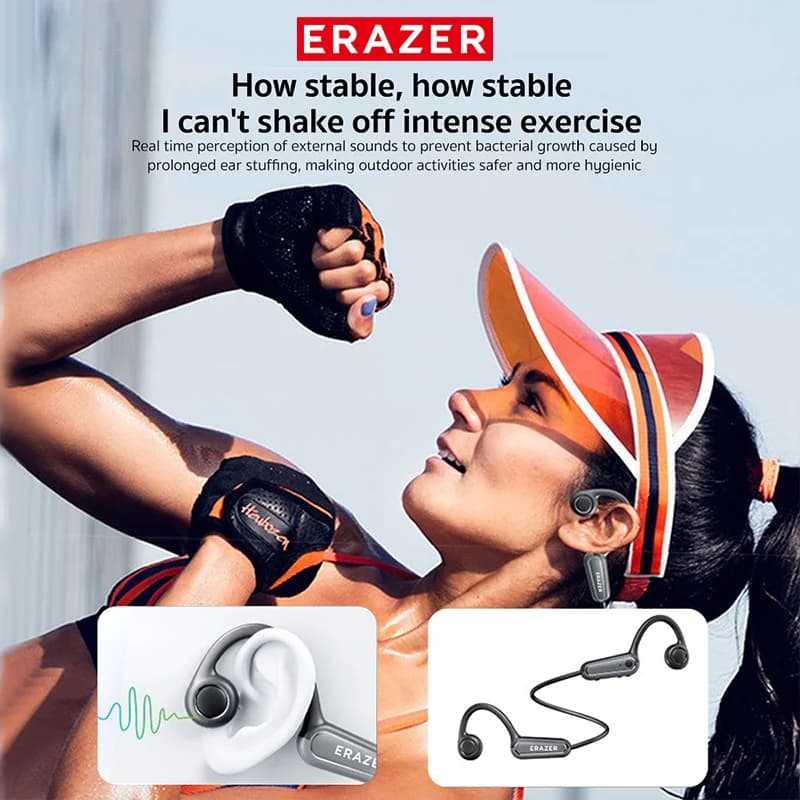 سماعات ERAZER XF22 بلوتوث 5.4 سماعات رياضية لاسلكية سماعات توصيل عظمي مع ميكروفون سماعات رقبة - 4