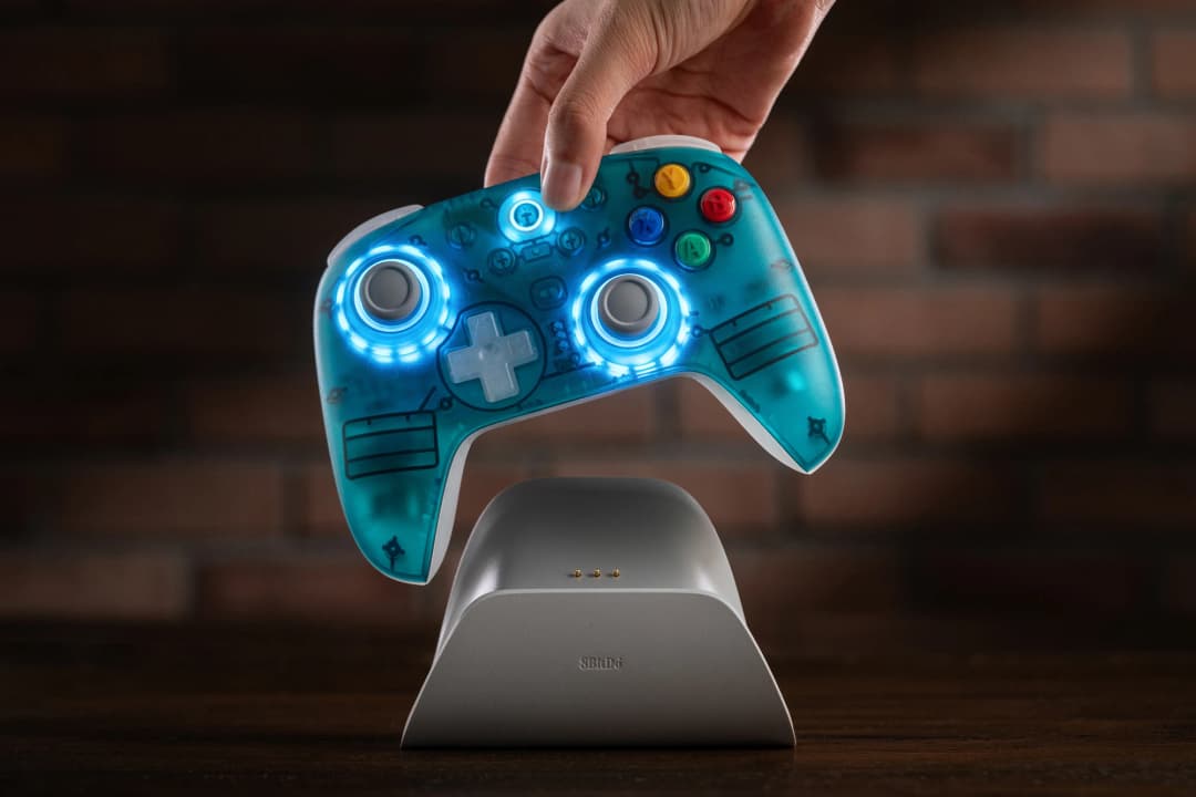 وحدة تحكم الألعاب اللاسلكية 8BitDo Ultimate 2 لنظام التشغيل Windows 10/11، ذراع تحكم TMR 2.4G مع قاعدة شحن لأجهزة Android وPC وSteam - 5