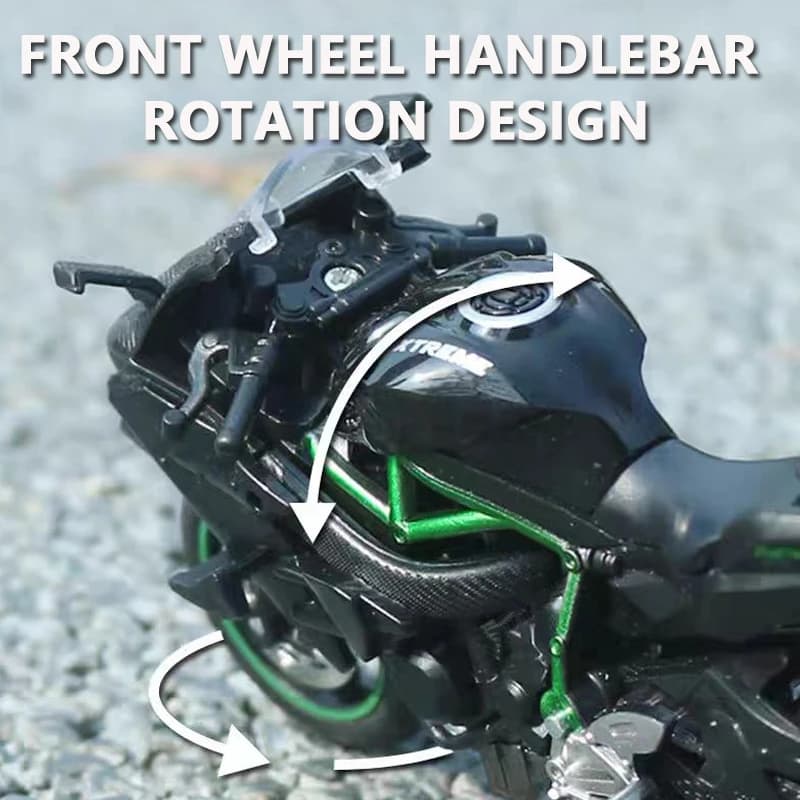 1:18 Ninja hx816 H2R Diecast Motorcycle Model Workable Shork-Absorber Toy For Children Gifts Toy Decoration - 3