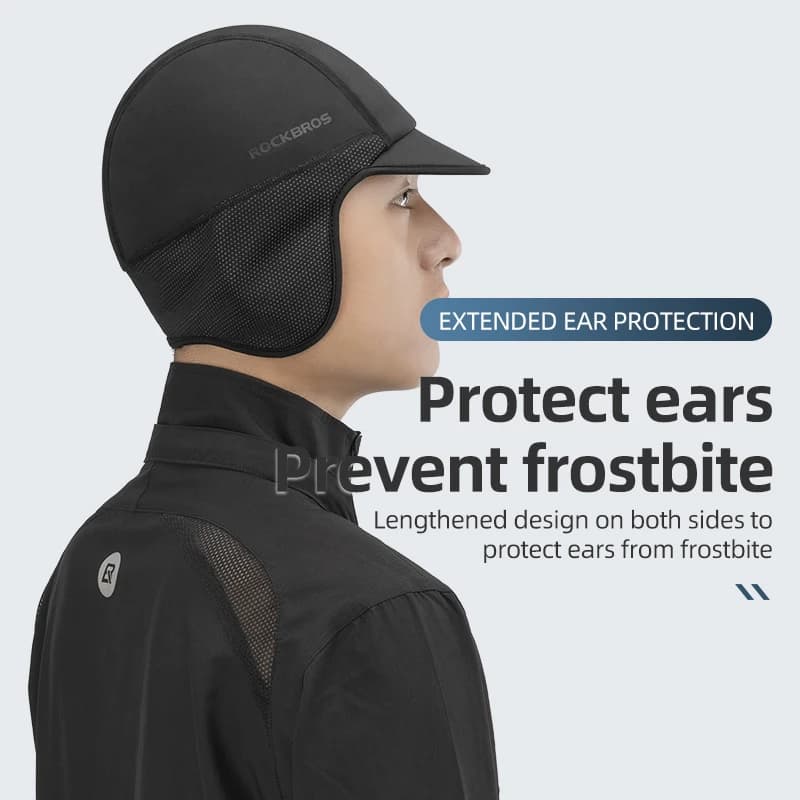 ROCKBROS Winter Bike Cap Windproof Thermal Ski Cap Running Skiing Motocycle Hat Men Women MTB Ear Protection Cycling Headwear - 2