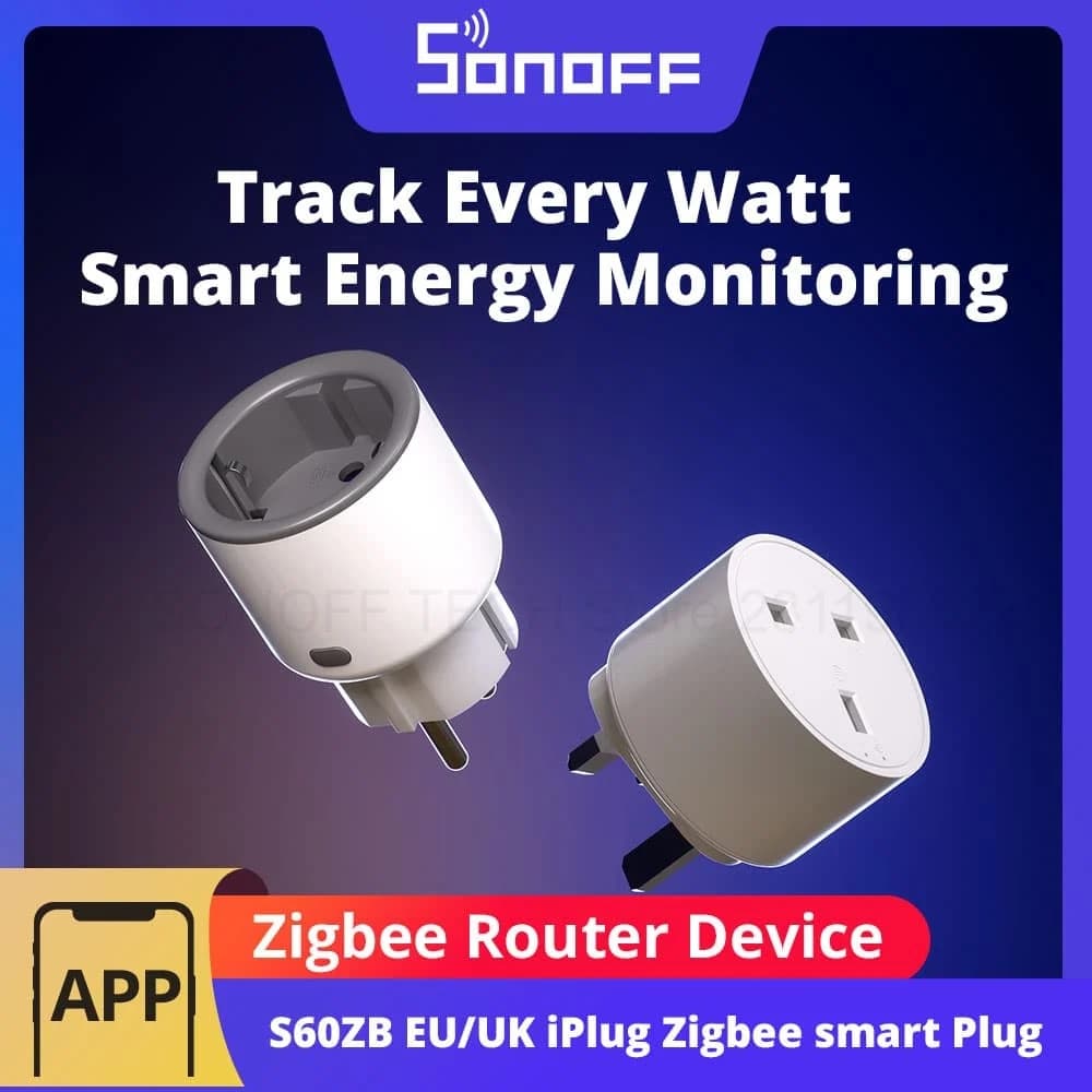 سونوف S60ZB EU/UK iPlug زيجبي مقبس ذكي جهاز راوتر زيجبي حماية من الحمل الزائد مراقبة الطاقة تحكم مؤقت عبر أليكسا