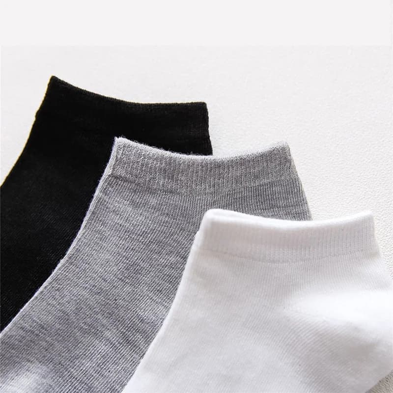 Men Ankle Socks Solid Color Black White Gray Invisible Breathable Cotton Sports Socks Male Short Socks Women Men Sox 10/5Pcs - 6