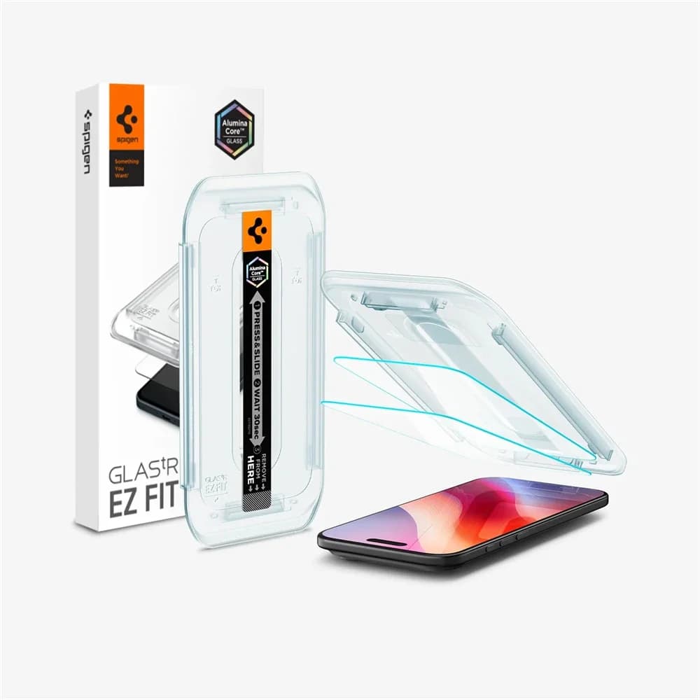 2PCS Spigen Glas.tR EZ Fit Sensor Protected Tempered Glass High Definition Screen Protector For iPhone 17 Pro Max 16 15 14 Plus - 2