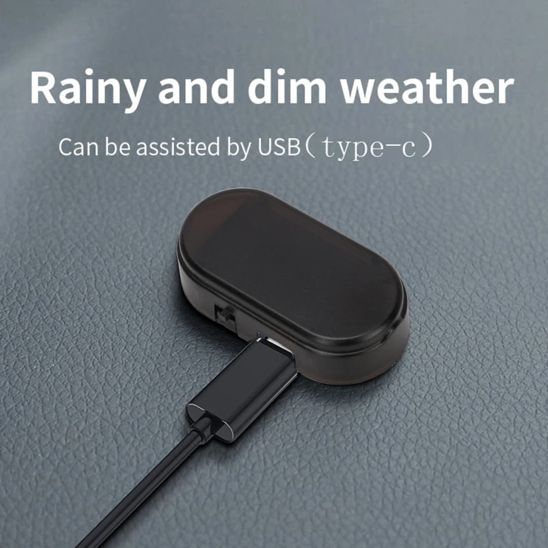 Car Mini LED Solar Warning Light Night Security Simulation Alarm Wireless Anti-theft Warning Light Red Flash Interior Decoration - 4