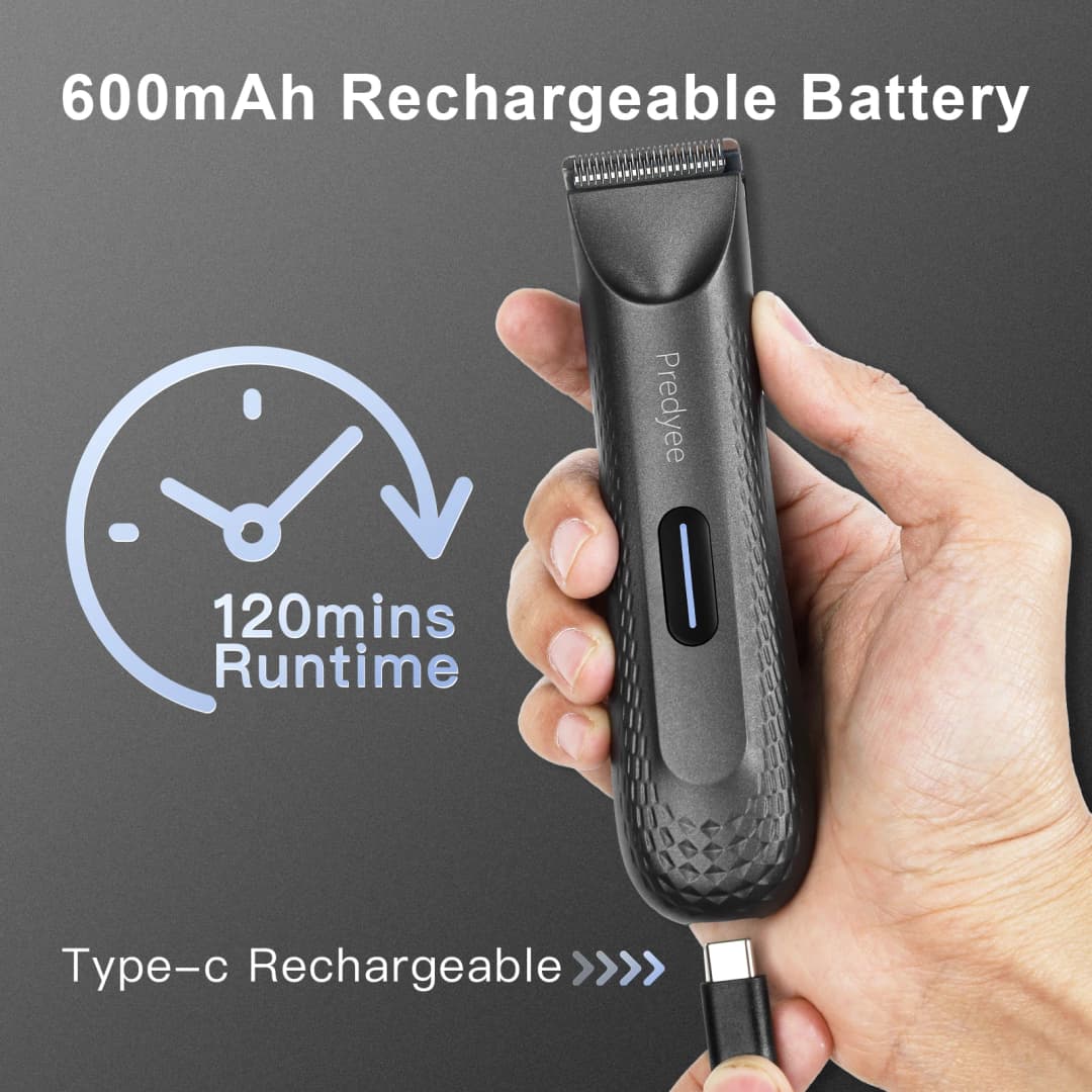 Electric Groin Hair Trimmer for Men,Body Groomer & Pubic Waterproof Hair Trimmer,Replaceable Ceramic Blade - 5