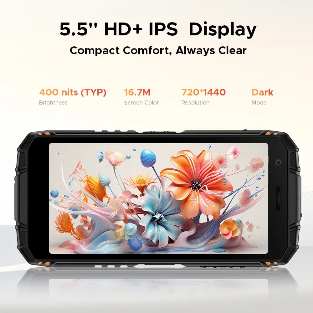الإصدار العالمي DOOGEE Fire 3 Max هاتف متين 32 جيجابايت + 256 جيجابايت شاشة 5.5 بوصة HD+ إضاءة تخييم 8350 مللي أمبير UNISOC T7250 48 ميجابكسل NFC أندرويد 15 - 6