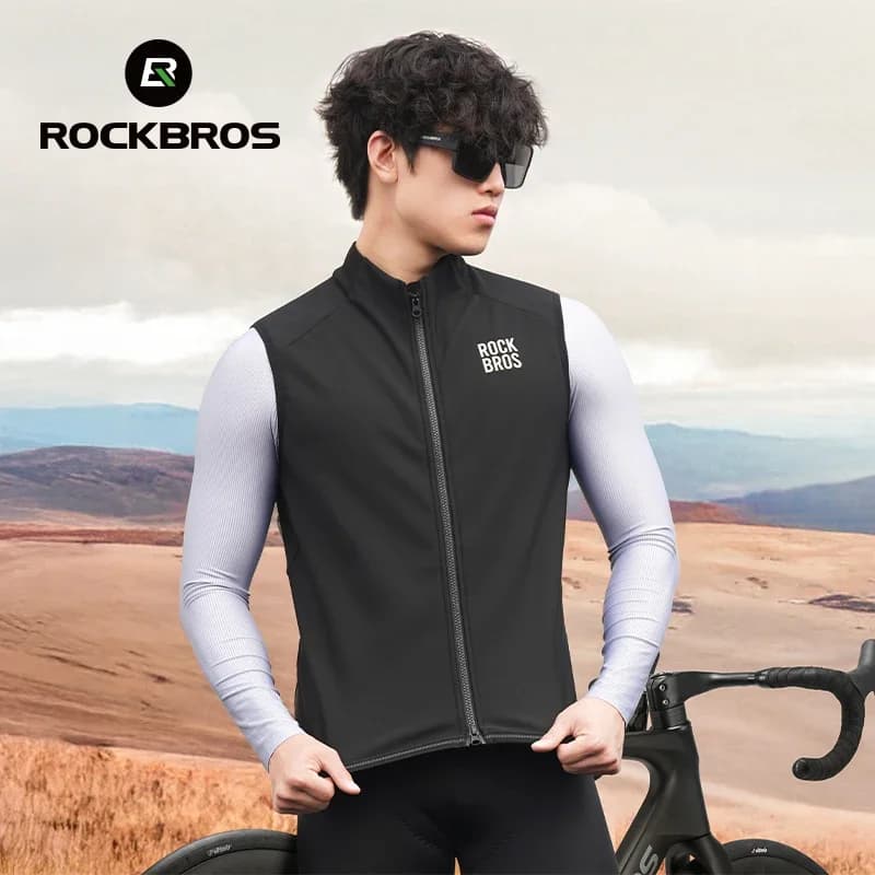 سترة دراجات من ROCKBROS مقاومة للرياح، دافئة من الصوف لشتاء وخريف، سترة دراجات للرياضات الخارجية، سترة علوية حرارية للدراجات الجبلية والطرق - 2