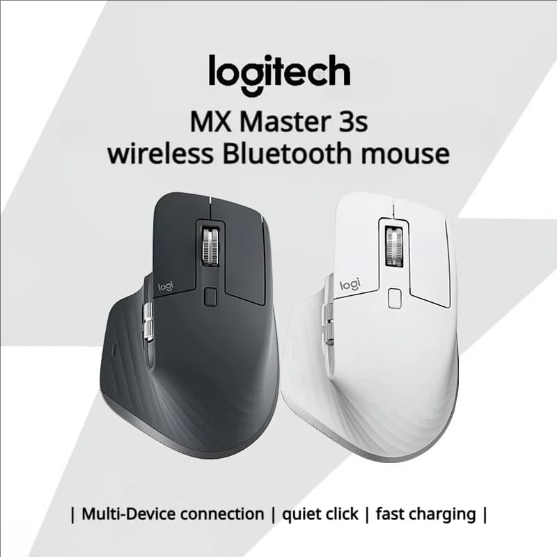 فأرة Logitech MX Master 3S لاسلكية بتقنية البلوتوث، تصميم مريح، مستشعر عالي الدقة، فأرة مكتبية فاخرة للأعمال