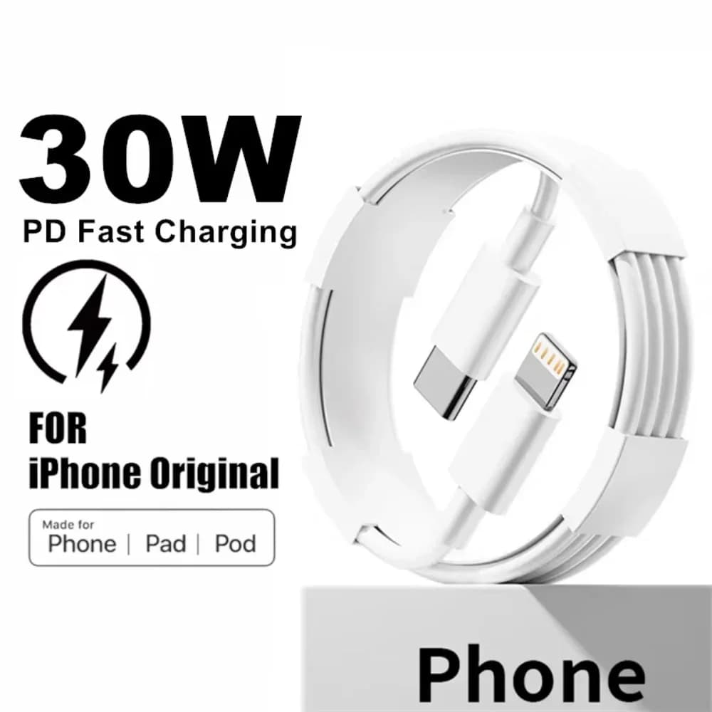 كابل شحن سريع من ZIJAZO بقوة 30 واط من نوع C إلى Lightning، كابل شحن سريع من USB C إلى Lightning لهواتف آيفون 14 و13 و12 و11 وXR وXS وPro Max و8 و7 بلس وأجهزة آيباد