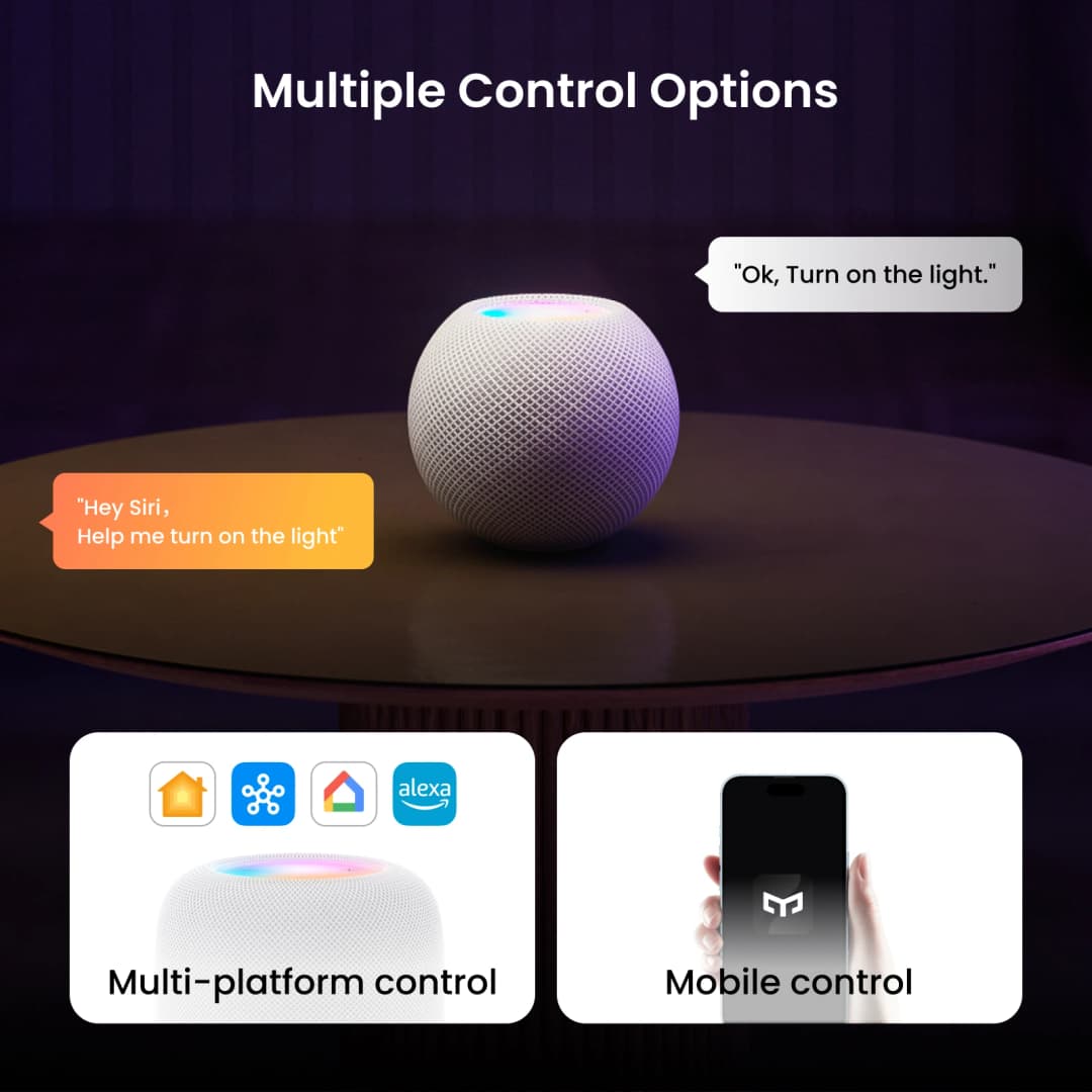 لمبة Yeelight الذكية LED D1 E27، 1300 لومن، قابلة للتحكم في السطوع، Wi-Fi، 2700-6500K، إصدار عالمي، تحكم صوتي، متوافقة مع Mijia/Google Home - 5