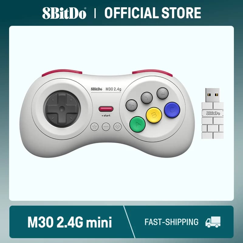 8BitDo M30 يد تحكم لاسلكية 2.4G لSega Genesis Mini وMega Drive Mini - Sega Genesis