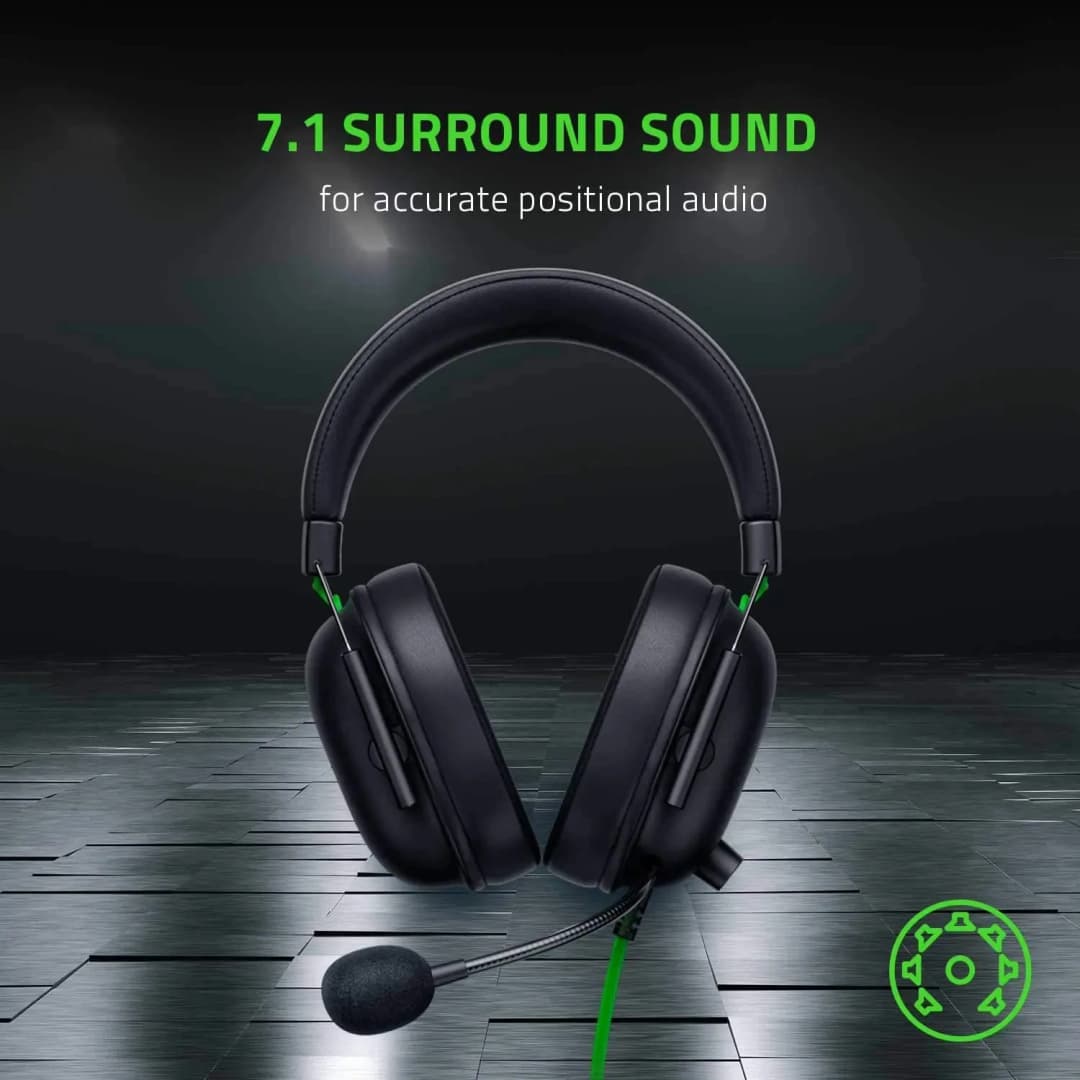 سماعات رأس Razer BlackShark V2 X سلكية جديدة للألعاب إلغاء ضوضاء سلبي متقدم صوت محيطي 7.1 ميكروفون هايبر كلير - 6