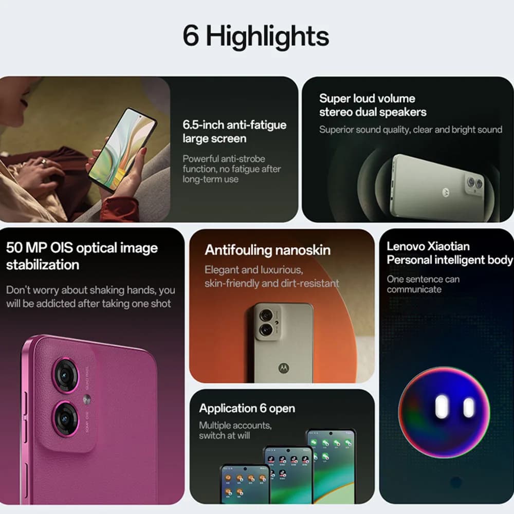 Motorola Moto G55 5G Smartphone 6.5'' 120Hz FHD+ Screen 50MP Dual OIS Camera Dimensity 7025 Octa Core 5000mAh Battery - 2