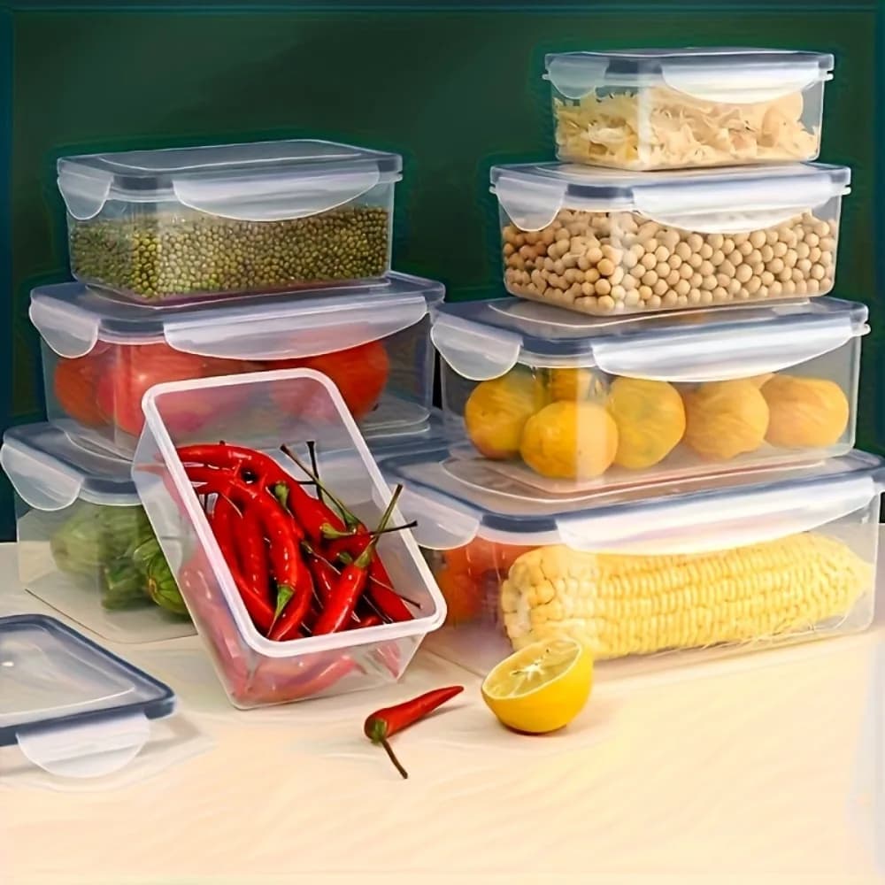 8 قطع حاويات طعام محكمة الغلق خالية من BPA مع أغطية قابلة للقفل - آمنة للميكروويف/الفريزر تخزين بلاستيك PP للسلع الجافة/الفواكه/الخضروات - 5