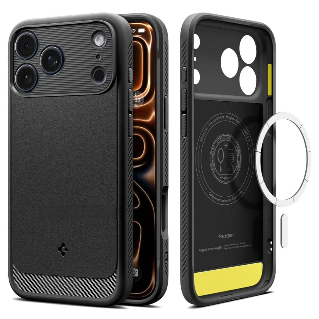 غطاء هاتف Spigen لـ 17Pro Max، حماية شاملة مقاوم للسقوط غطاء سيليكون ناعم TPU، شفط مغناطيسي Mag Safe - 3