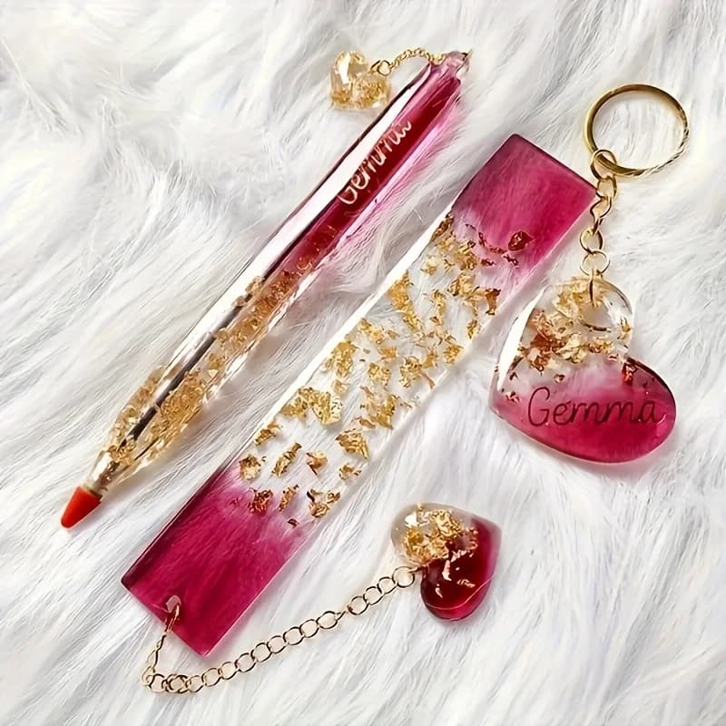 26Transparent Pen and Bookmark Silicone Mold Set，Epoxy Resin Casting Mold，DIYHandmade Stationery Materials，Mixed Shape Pen Mold - 2