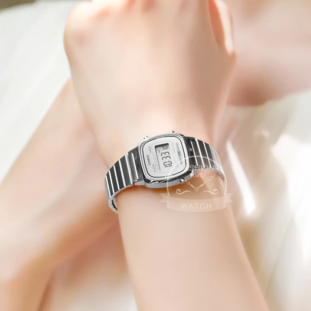 Casio watch silver women watches set brand luxury Waterproof digital Sport ladies watch relogio LA670WA-7D/1D - 2