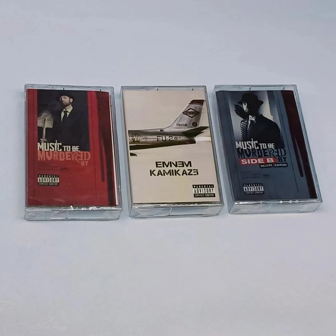 شريط موسيقى راب Eminem Slim Shady، ألبوم Music To Be Murdered By، Lucky You، أشرطة كاسيت، أزياء تنكرية، مسجل، مشغل سيارة، صندوق موسيقى تصويرية