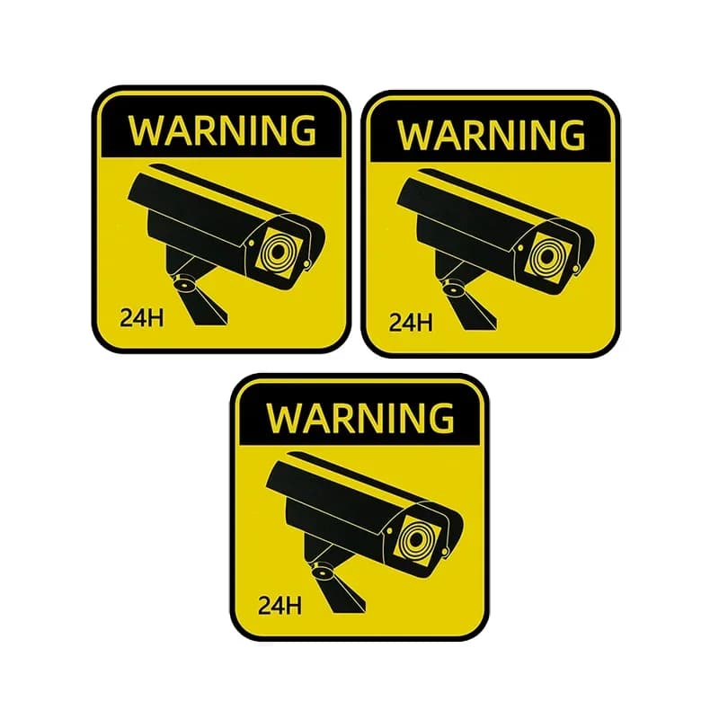 CCTV مقاوم للماء واقية من الشمس علامات التحذير سيارة ملصق فيديو مراقبة إنذار ملصقات اكسسوارات السيارات التصميم 5 سنتيمتر * 5 سنتيمتر - 3