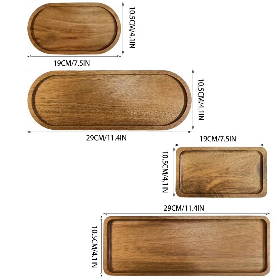 Modern minimalist wooden tray for dessert sushi drink kitchen restaurant coffee dessert shop serving tray jewelry storage plate - 3