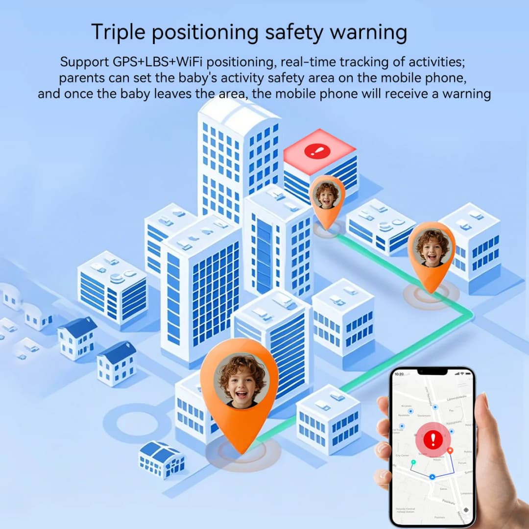 ساعة Blackview Z30 للأطفال الذكية، ساعة هاتف للأطفال، LBS+WiFi+GPS ثلاثية AI لتحديد المواقع، مكالمة فيديو 4G، ساعة ذكية لساعة الهاتف - 6