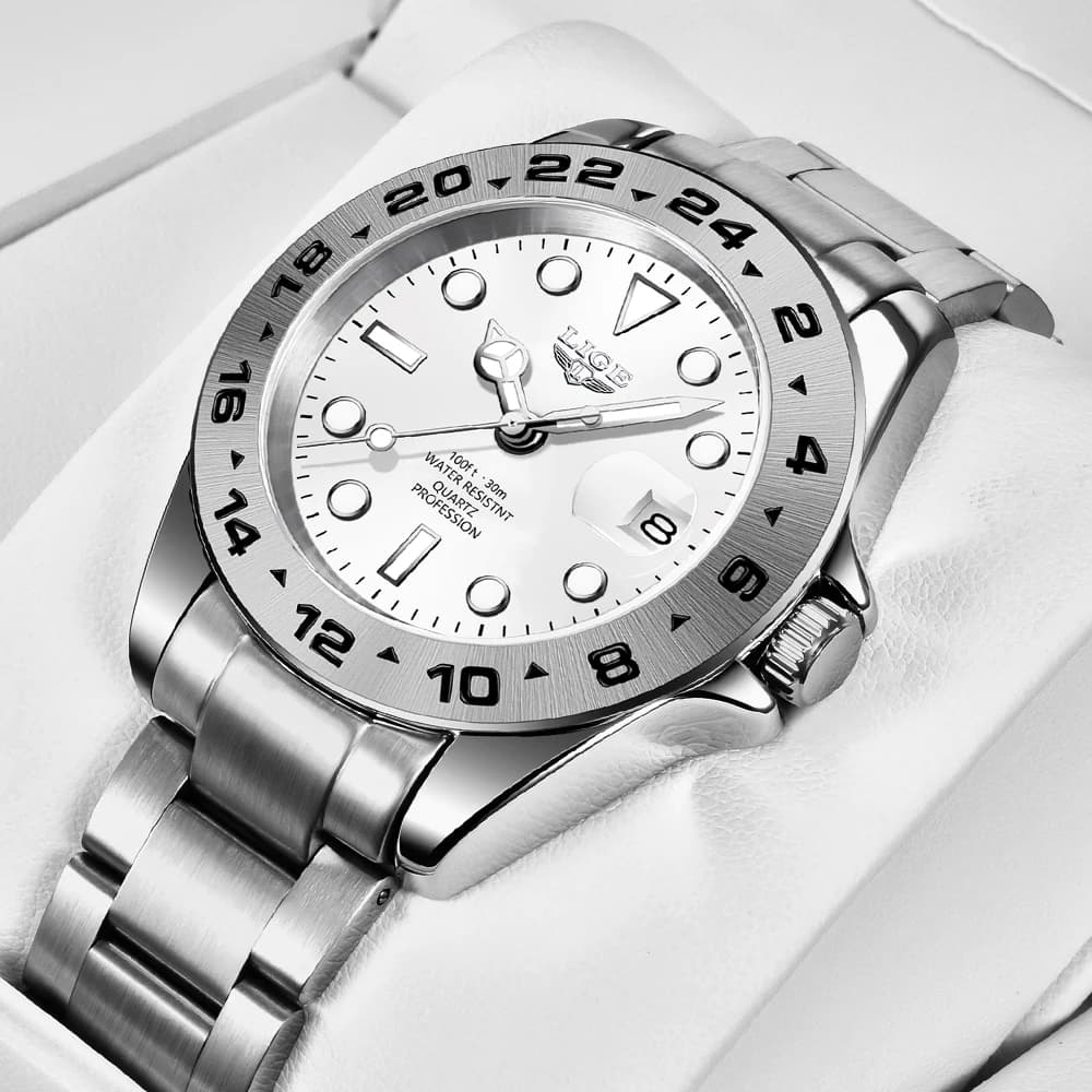 LIGE Hot Sell Men Watch Sport Mens Watches Top Brand Luxury  Military Waterproof Full Steel Quartz Clock Men Relogio Masculino