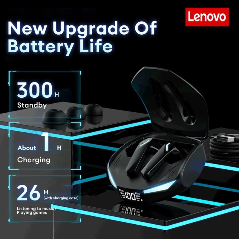 سماعات رأس لينوفو الأصلية XT53 TWS بلوتوث V5.4، لاسلكية، شاشة LED رقمية، سماعات أذن، تقليل الضوضاء - 3