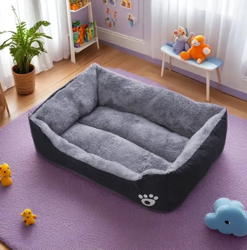 Black Dog Bed Plush Sleeping Bed for Large, Medium and Small Dogs, Non-Slip and Bite-Resistant Pet Sleeping Mat - 5