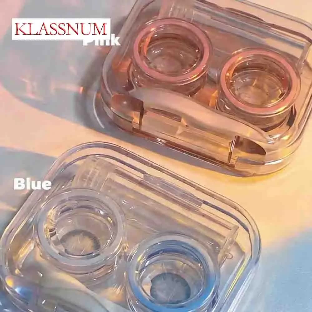KLASSNUM Cute Contact Lens Case Travel Accessories Portable Transparent Eye Care Kit Mini Minimalist Integrated Companion Box - 3