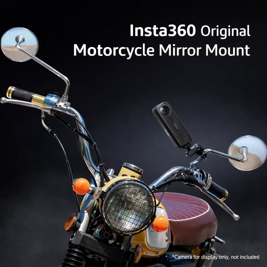 حامل مرآة الرؤية الخلفية من Insta360 للدراجات البخارية والدراجات الكهربائية، مشبك قضيب 6-15 مم، زاوية قابلة للتعديل، ملحق رسمي
