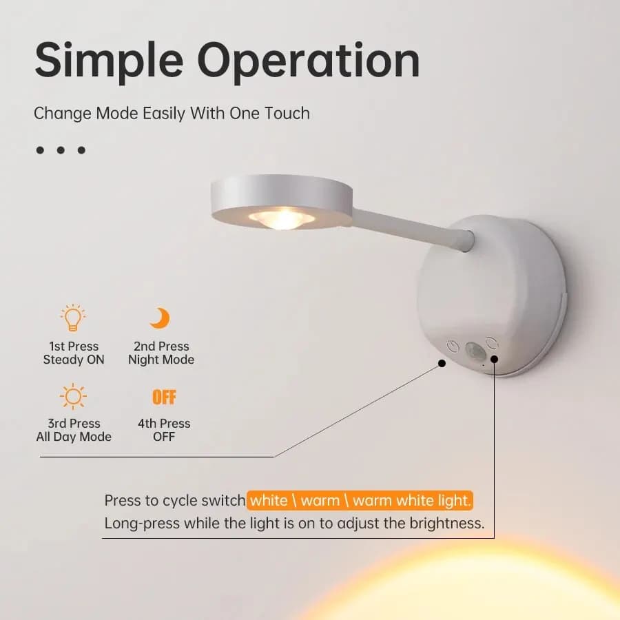 Night Light Motion Sensor Light Wireless USB LED for Kitchen Bedroom Mural Living Room Sensor Wall Lamp Indoor Lighting LED USB - 3