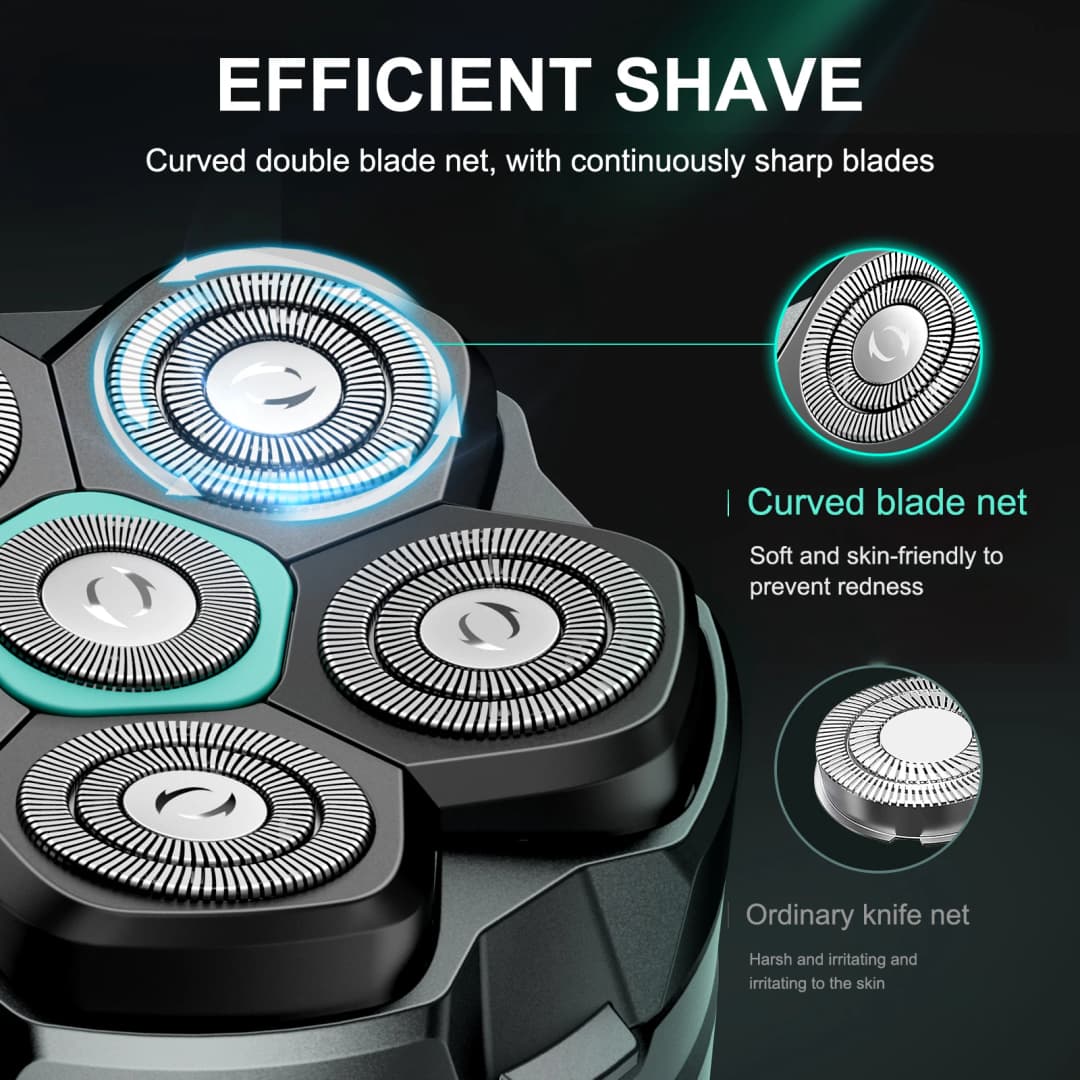 KENSEN Replaceable blade for S15 Head Shaver 6D Magnetic Razor Head Waterproof Stainless Steel Razor Blade for FK-8750 Cutter - 3