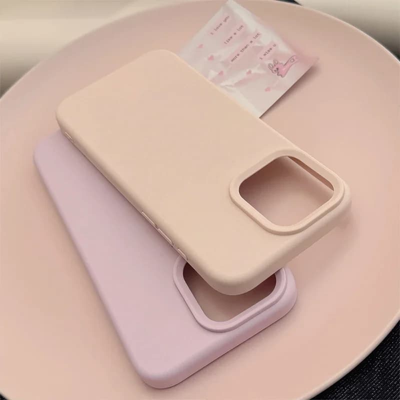 Dopamine-Inspired Silicone Solid Color Simple Fashion Phone Case for iPhone 18 17 Pro 16 Plus 16 18 Pro Max 15 14 13 12 11 Cover - 6