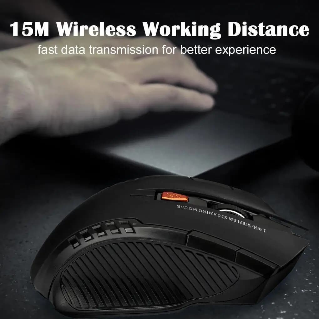 جهاز استقبال ضوئي لاسلكي مع ماوس بـ 6 أزرار، USB، مناسب لأجهزة الكمبيوتر الشخصي والمحمول وملحقاتها - 5