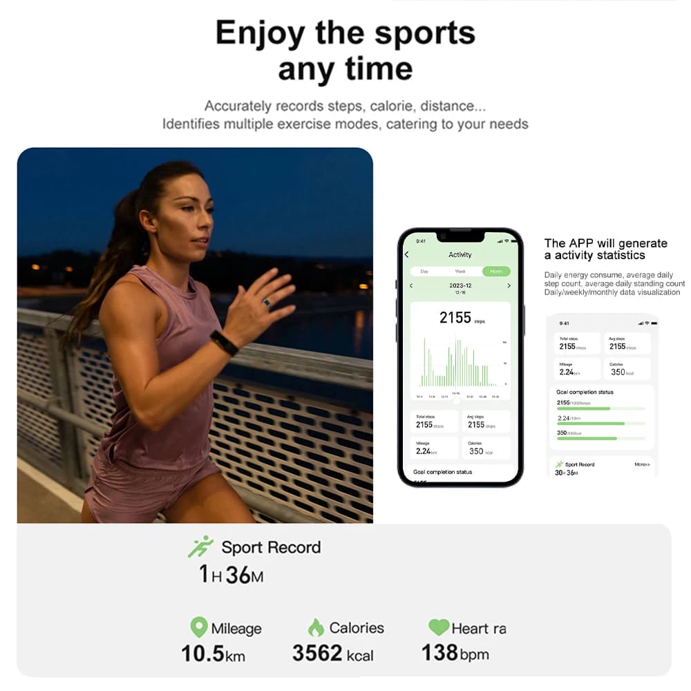 [2024 ] COLMI R02 Smart Ring Military Grade Titanium Steel Shell Health Monitoring IP68 & 5ATM Waterproof Multi-sport Modes - 2