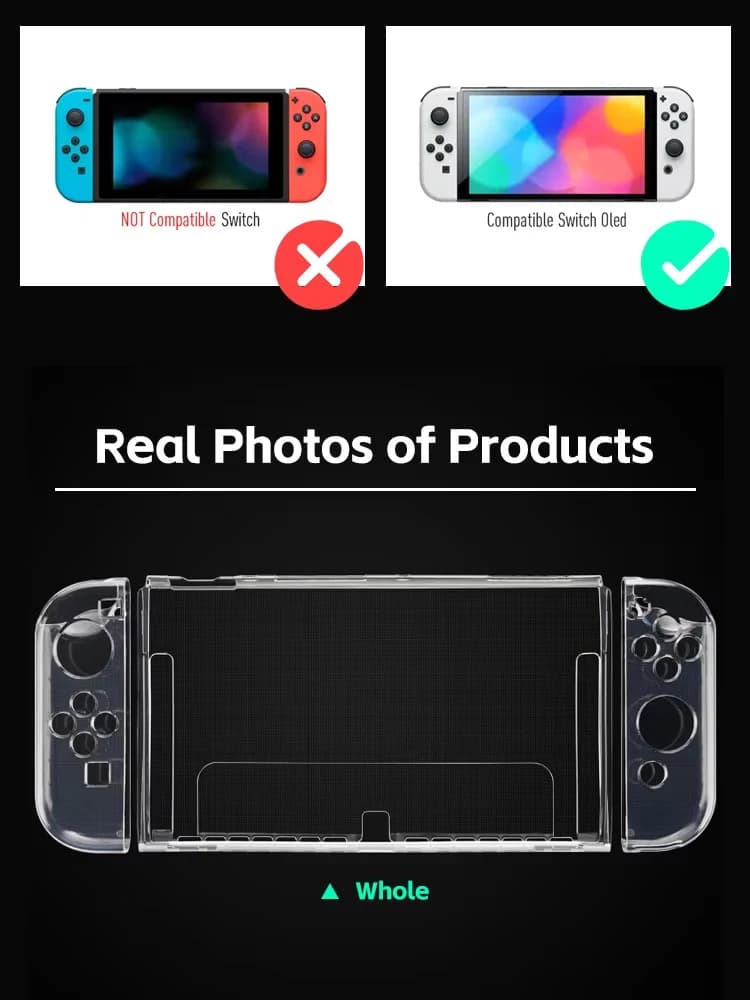 Data FrogTPU soft transparent shell protective case clear frame protector case for switch oled game console accessories - 6