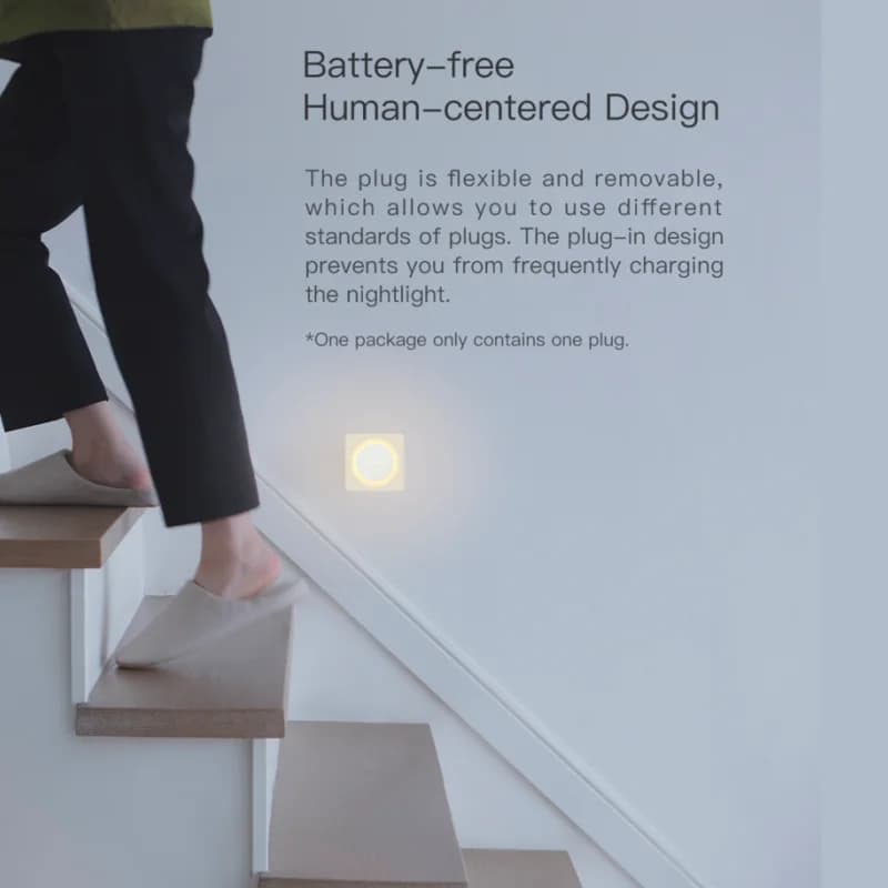 Yeelight Plug-in Light Sensor Night Light Eye Protection Night Light 2500K Warm Color Lighting 0.5W Low Power 100-240V EU Plug - 5