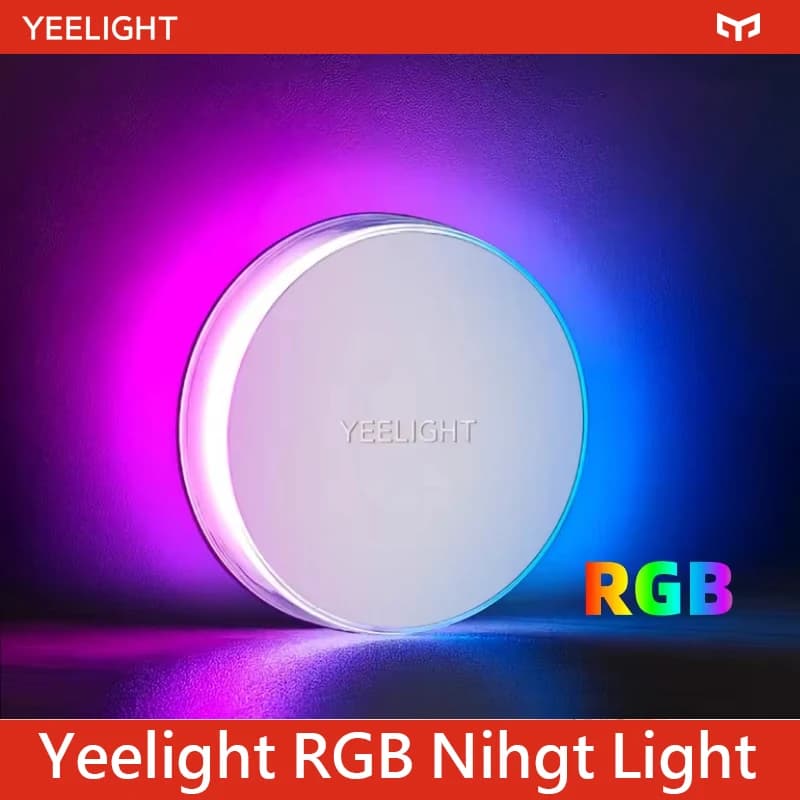 YEELIGHT مصباح ليلي استشعار الحركة ملون كشف الحركة مصباح ليلي مغناطيسي تشغيل تلقائي دائم وضعين إضاءة ديكور RGB منفذ Type-C