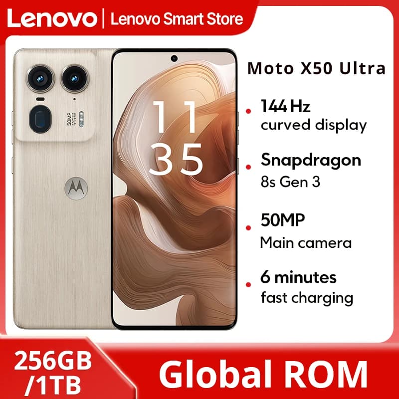 Motorola MOTO X50 Ultra Smartphone Original Global ROM Snapdragon 8s Gen3 50MP Camera 6.7-inch POLED 144Hz Wireless Charging