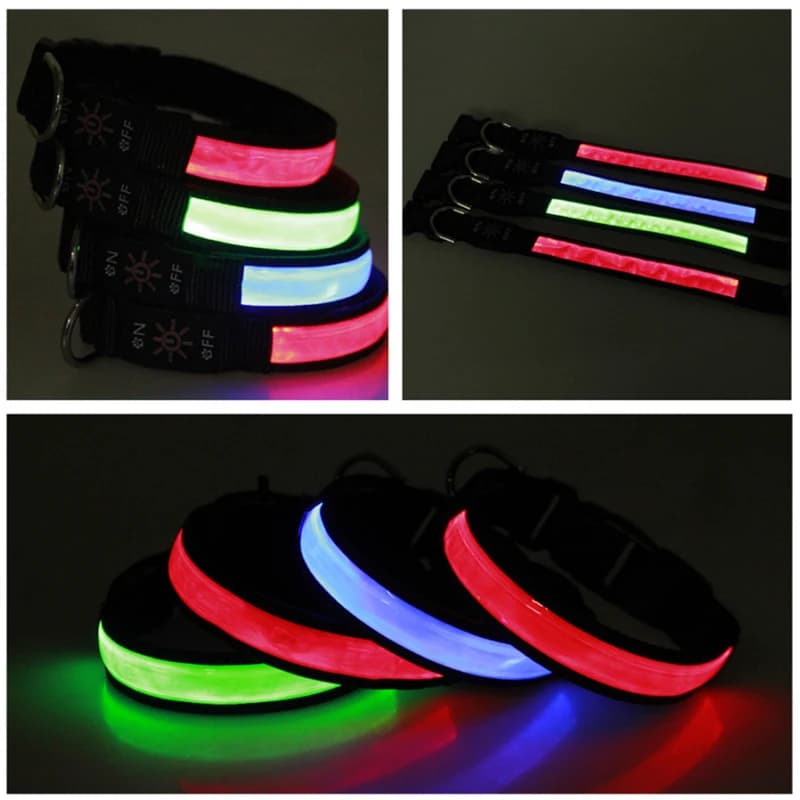 طوق الكلاب من Pinkycolor بشحن USB وإضاءة LED مضيئة إضاءة ليلية آمنة عاكسة طوق جلدي مضيء للكلاب والحيوانات الأليفة قابل لإعادة الشحن - 6