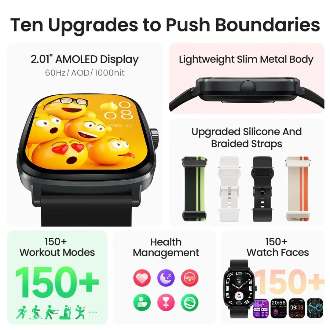ساعة هالو RS5 الذكية شاشة AMOLED HD 2.01 بوصة مراقبة الصحة مكالمات بلوتوث مساعد صوتي ذكي ساعة رياضية ذكية - 4