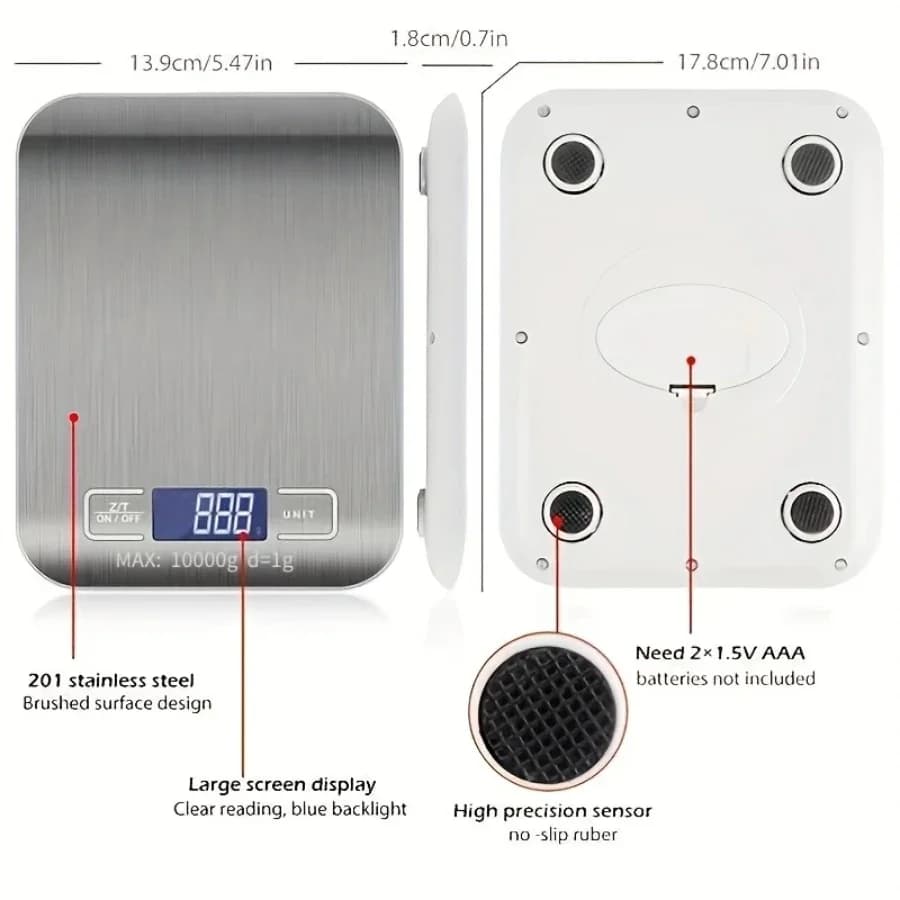 Household Kitchen High-precision Electronic Pastry Baking Scale Small Food Baking Scale 10kg/1g Accurate Weighing - 6
