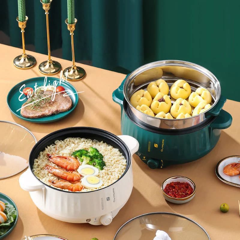 مقلاة كهربائية متعددة الوظائف لطباخ الأرز مقلاة غير لاصقة أواني طهي متعددة الحساء للمطبخ 1.7L/2.7L/3.2L - 4