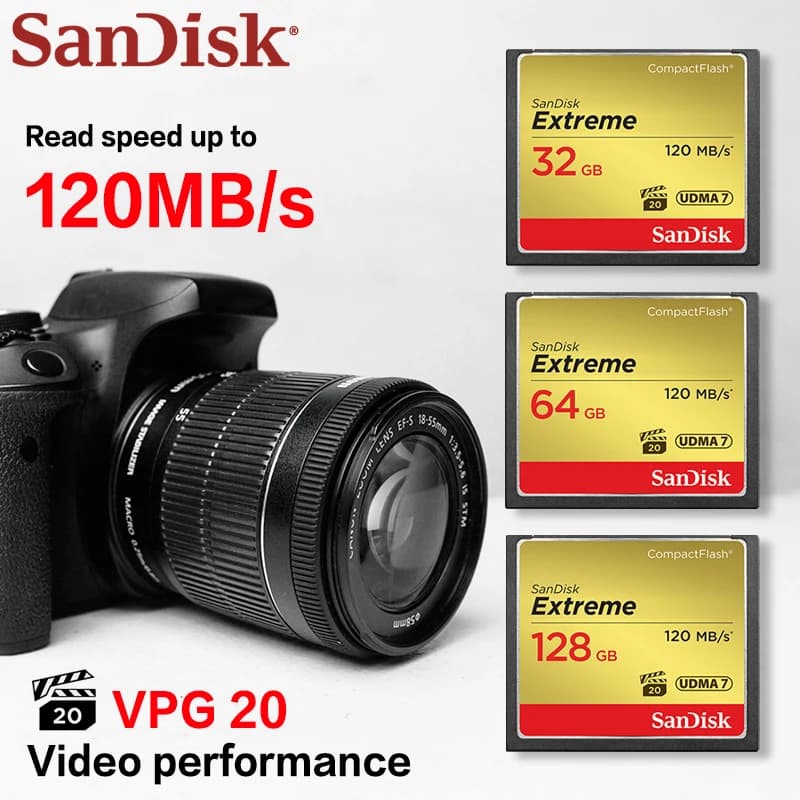 SanDisk Extreme CompactFlash Memory Card CF Card for Camera 32GB 64GB 128GB Original Storage card for Canon Nikon - 2
