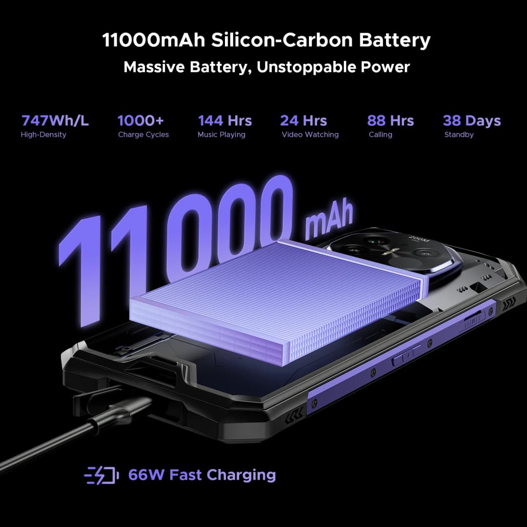 الإصدار العالمي من هاتف DOOGEE S300 Plus الحراري 5G المتين مع تصوير حراري وذاكرة 12 جيجابايت و1 تيرابايت وشاشة 6.78 بوصة وبطارية 11000 مللي أمبير ونظام أندرويد 16 - 6
