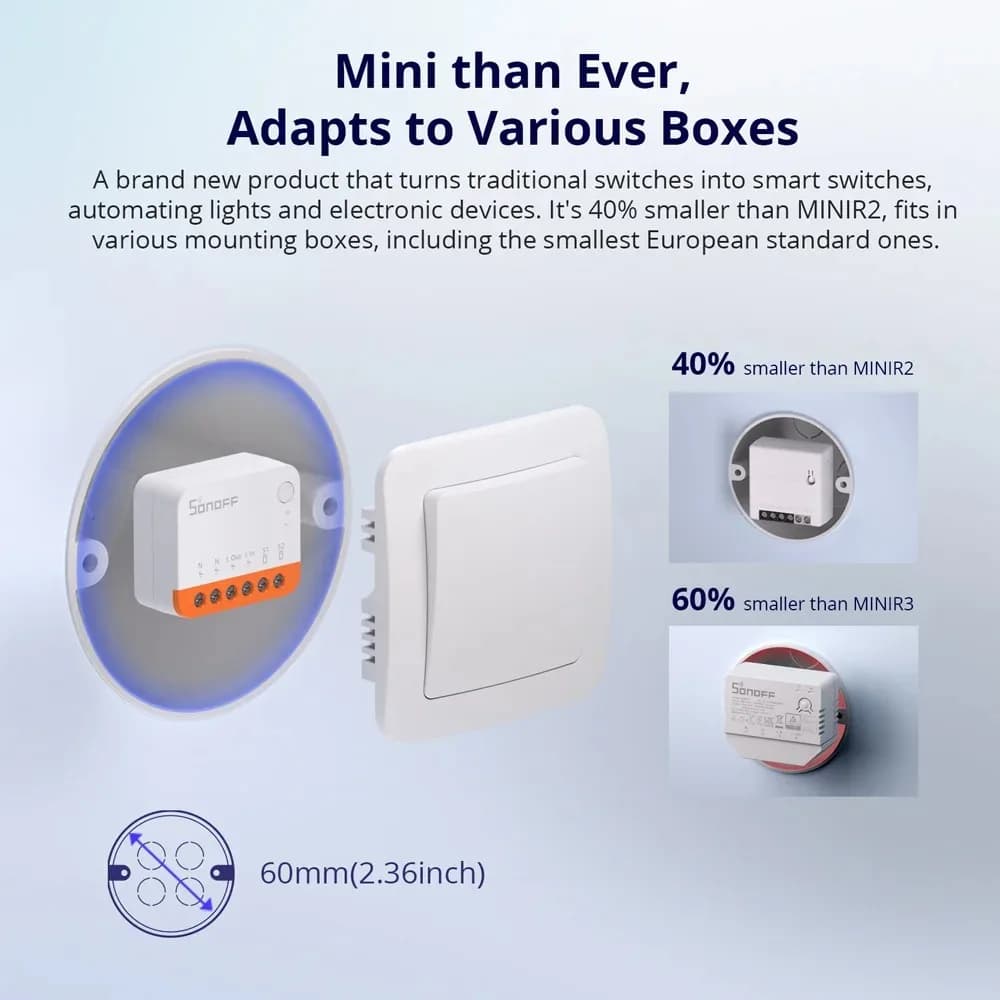Sonoff Mini R4 Extreme Sonoff Minir4 Mini Sonoff R4 تحكم ثنائي الاتجاه منزل ذكي يعمل مع Alexa Google Home Yandex Alice - 2